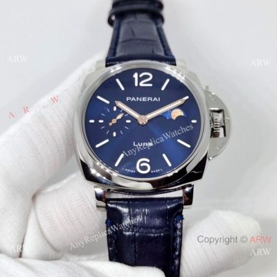 Replica Panerai PAM1179 Luminor Due Luna Watch Blue Moonphase Dial 42mm